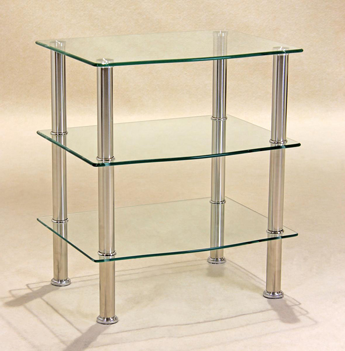 Hudson Clear Glass 3 Shelf Unit - Click Image to Close